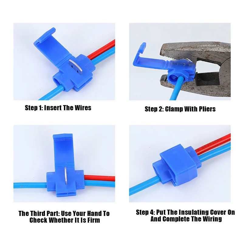 

20PCS Wire Connector Lock Snap Without Breaking Cable Insulated Terminals
