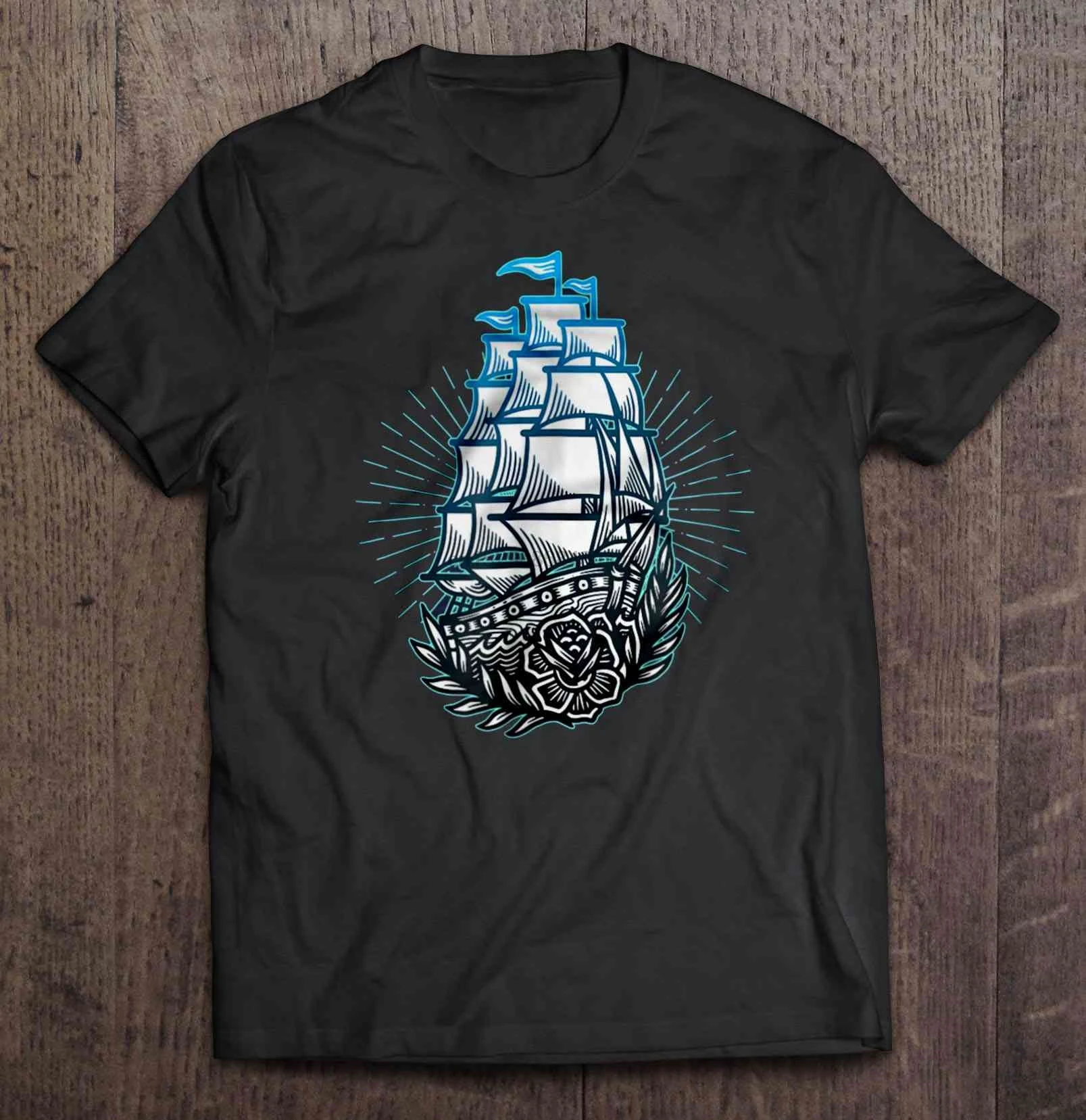 Мужская забавная футболка модная клипер корабль тату версия женская