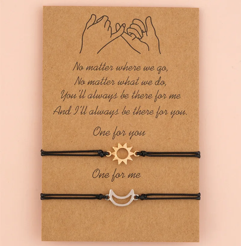 

Солнце Луна Парные браслеты браслет ювелирные изделия ручной работы Плетеные раньше для женщин мужчин женщин девушек День Святого Валенти...