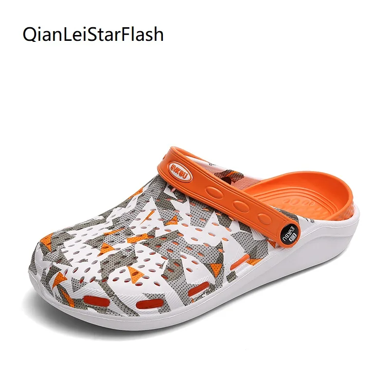 

Садовая обувь, мужская повседневная обувь, мужская пляжная обувь, женские уличные прогулочные мужские сандалии с вырезами, лето шлепанцы въ...