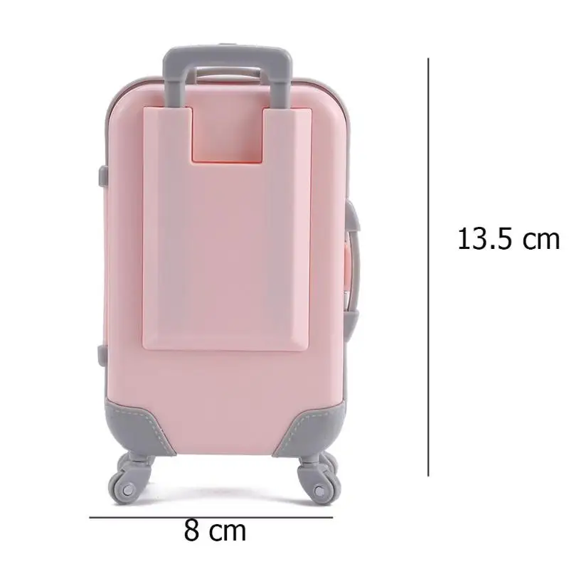 Mini Plastic Suitcase Luggage Play Miniature Dollhouse Toys Travel Girl Doll Accessory Toys for Children Birthday Christmas Gift