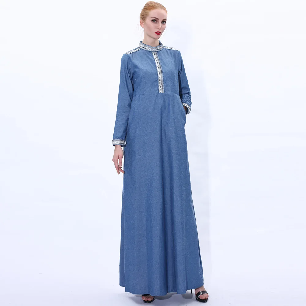 

Denim Abaya Hijab Muslim Dress Women Turkish Dresses Kaftan Islam Pakistani Arabic Robe Musulmane Caftan Abayas Islamic Clothing