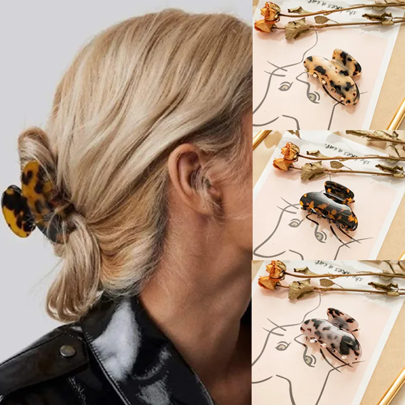 

Ruoshui 2021 Woman Acetate Hair Claws Vintage Geometric Hair Clips For Girls Women Hairpins Crab Clamp Trendy Hair Accessories