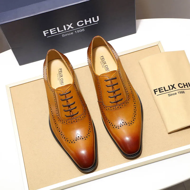 Туфли-Броги мужские из натуральной кожи на шнуровке с острым носком | Обувь
