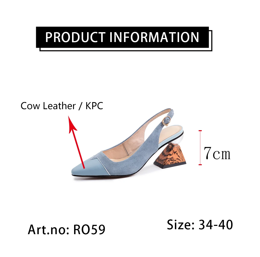 

RJN Summer 2021 New Women's Sandals Simple Genuine Leather Strange Style Sandals Fashion Sexy Pointed Casual Women's Shoes RO59