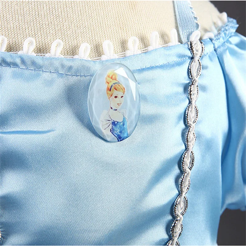 Платье Принцессы Диснея для косплея Белль Золушка София Рапунцель Сетчатое