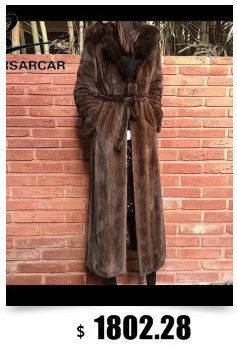 FURSARCAR новая куртка из натурального меха женская зимняя шуба из лисьего меха Роскошная теплая Модная саржевая дизайнерская короткая подлинный натуральных мех куртка