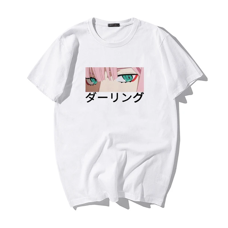 Мужская футболка с принтом Darling in the franxx свободная летняя коротким рукавом в стиле