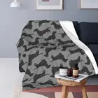 Фланелевое Одеяло с забавным 3d-рисунком таксы и собачьего силуэта, весеннееосеннее фланелевое одеяло, светящееся одеяло для сосисок, Doxie, дивана, токарного станка
