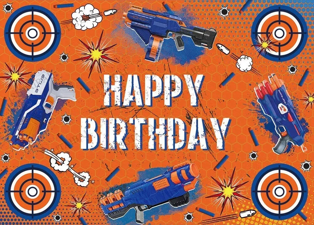 

Dart War Gun Party Backdrop Gun Shooting Target Theme Photography Background Children Birthday Party Decoration Banner Photocall