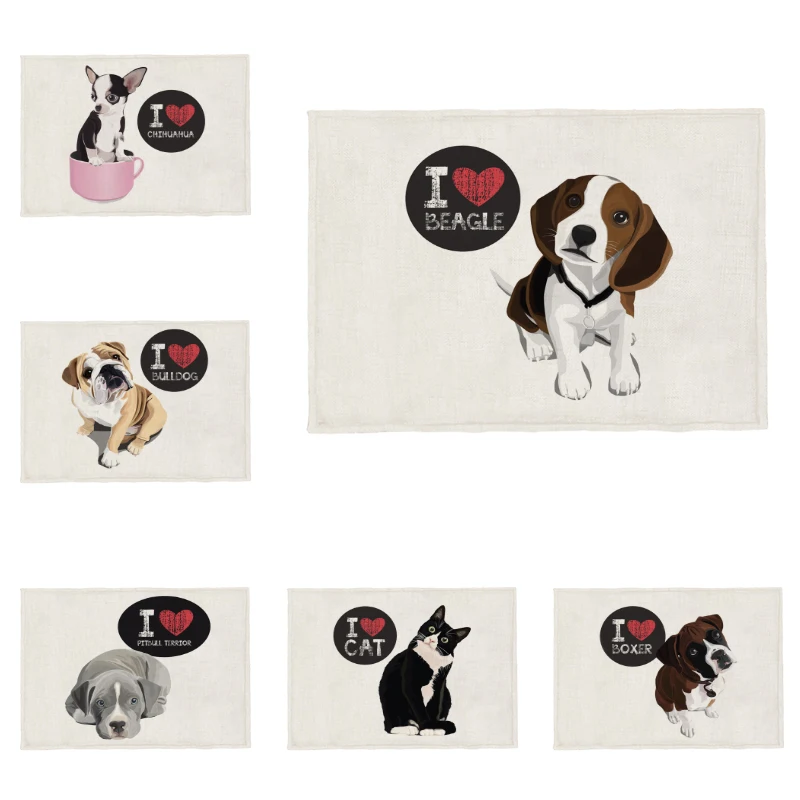 Забавная настольная Одежда I Love Dog Bull Terrier Beagle Boston подстилки боксерская собака