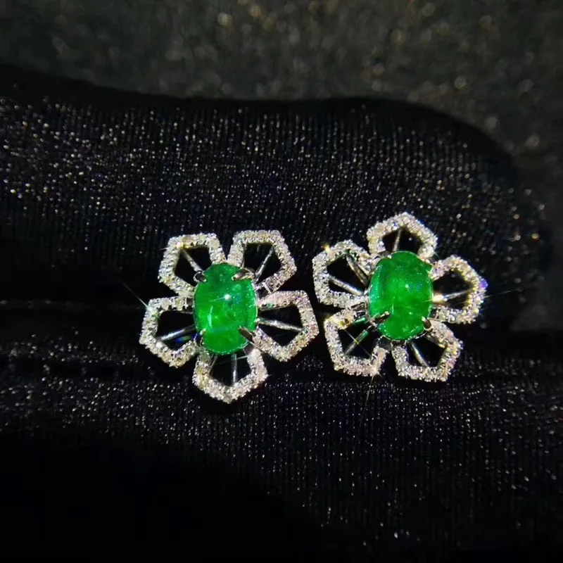 green emerald gemstone earrings beauty silver fine jewelry natural gem earring women party birthday gift