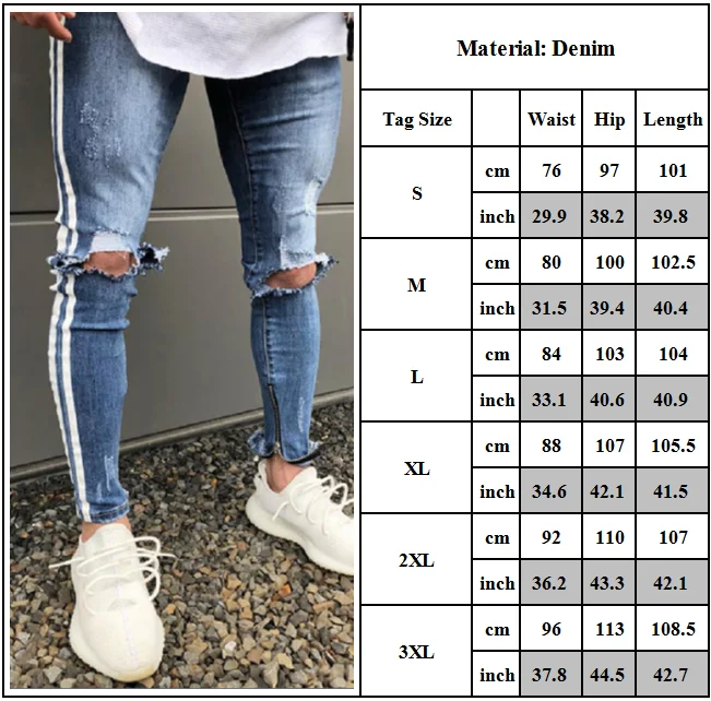 

Fashion Men Skinny Stretch Stylish Rip Casual Denim Jeans Sport Jogger Trouser Bottom UK