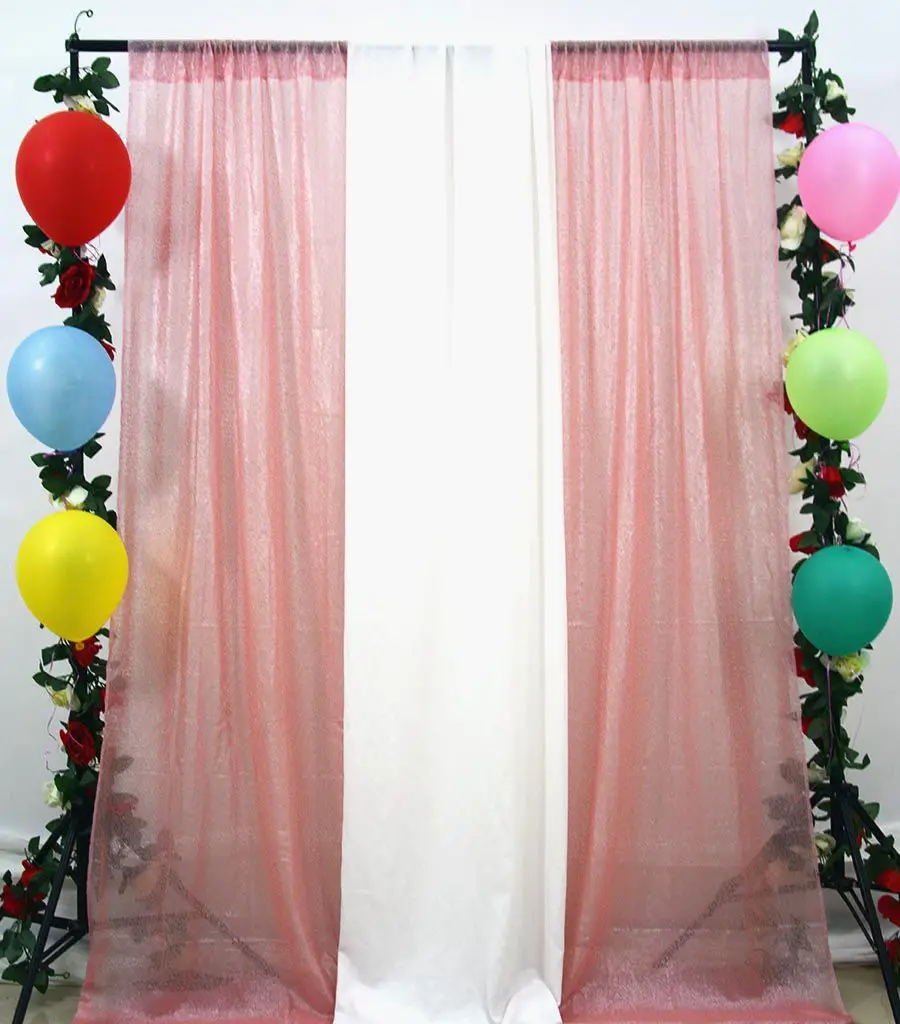 Sequin Backdrop 2FTx10FT Pink Curtain Backdrops Photo Booth Glitter Party Background Decorations-M1030 |