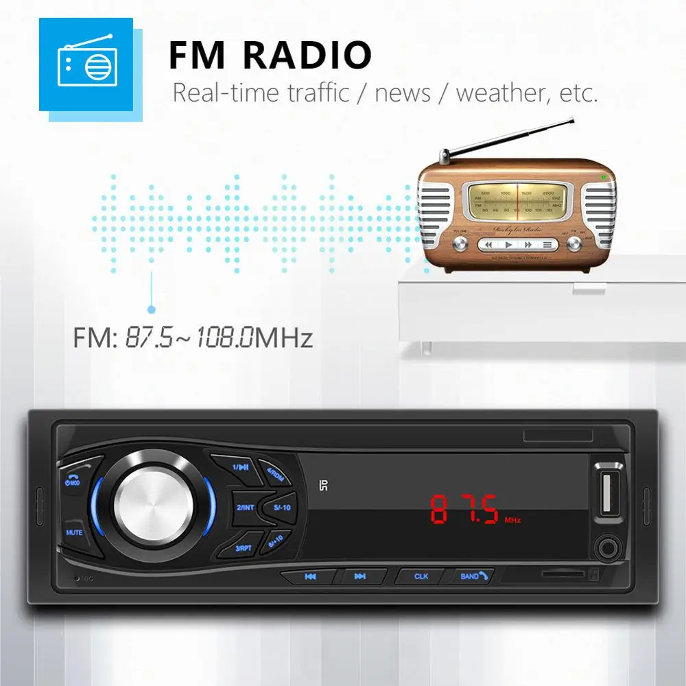 Автомагнитола 12 В 1 Din Bluetooth Aux USB | Автомобили и мотоциклы