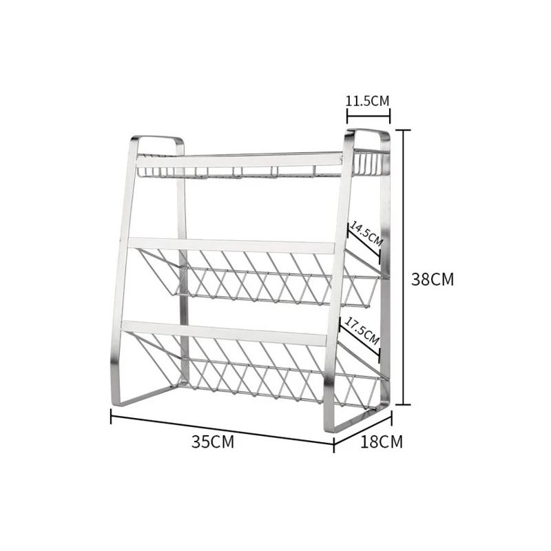 Многофункциональный 3 слоя кухонный стеллаж для хранения Органайзер с