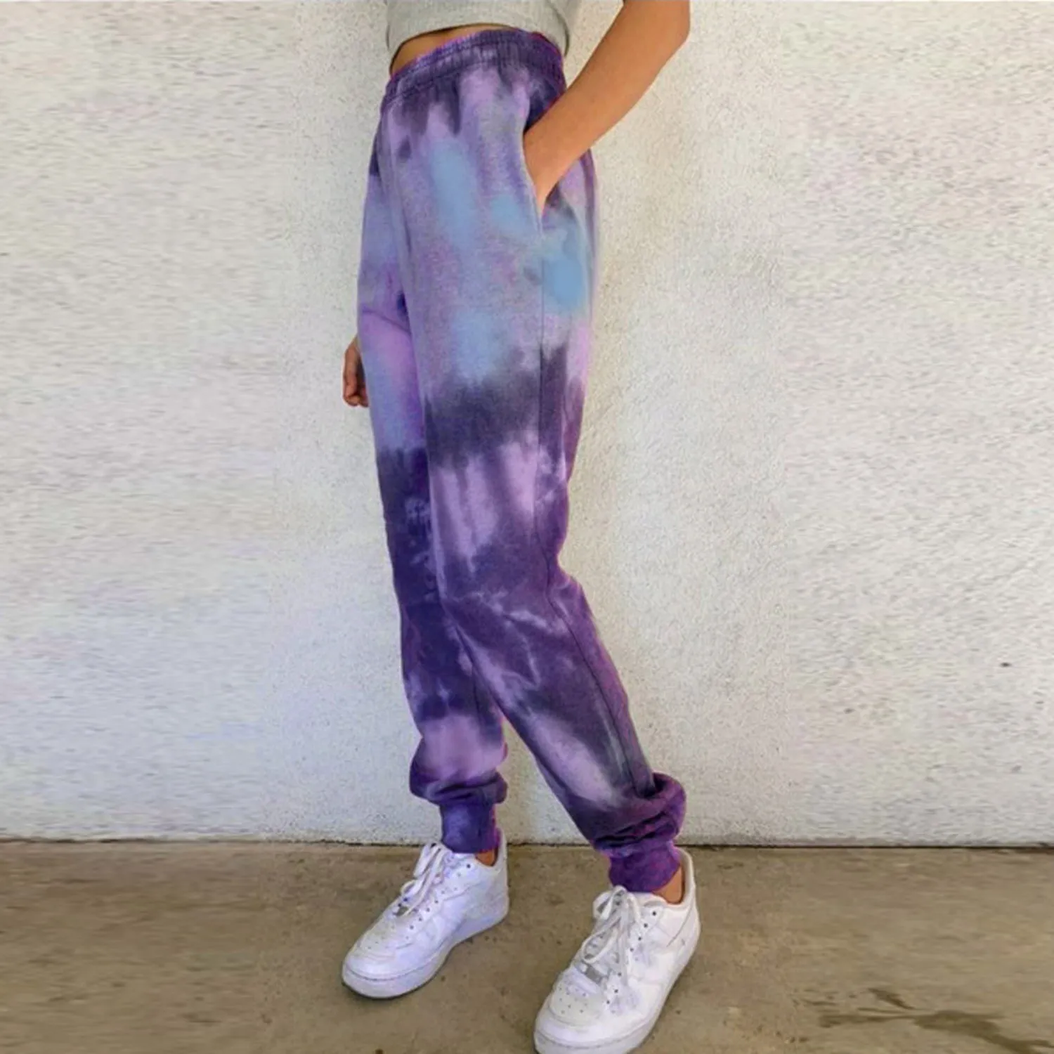 

Women'S Fashion Casual Tie Dye Printed Little Foot Lantern Casual Pants