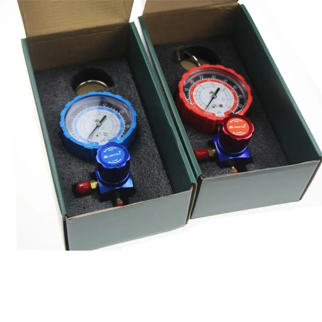 

HS-468AH HS-468AL Freon Refrigerant one way manifold gauge for Car AC Airconditioning Conditioner R410A R32