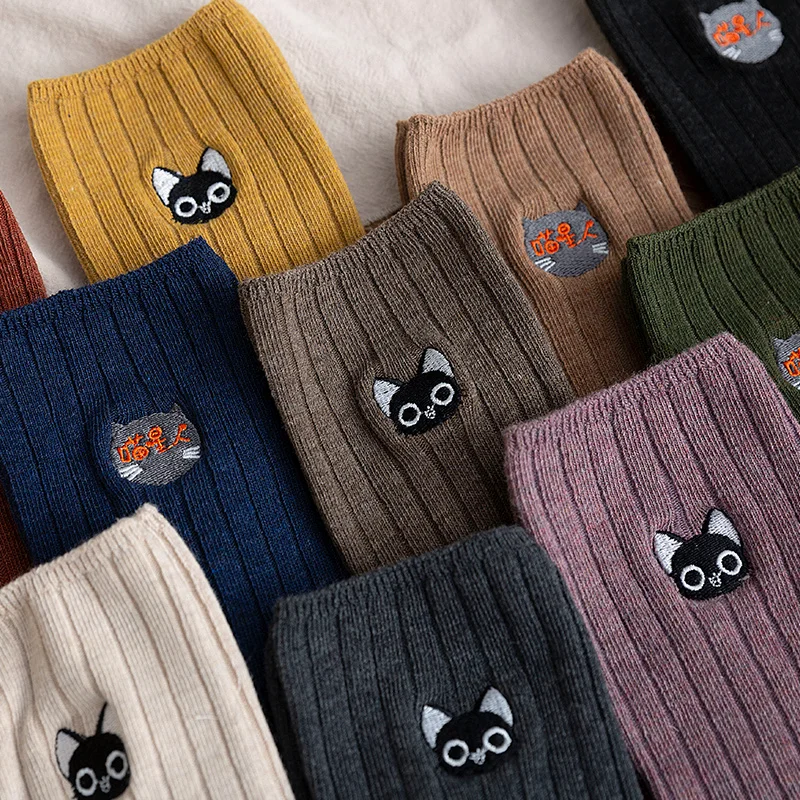 Женские тонкие свободные носки Универсальные Длинные осенне зимние в японском