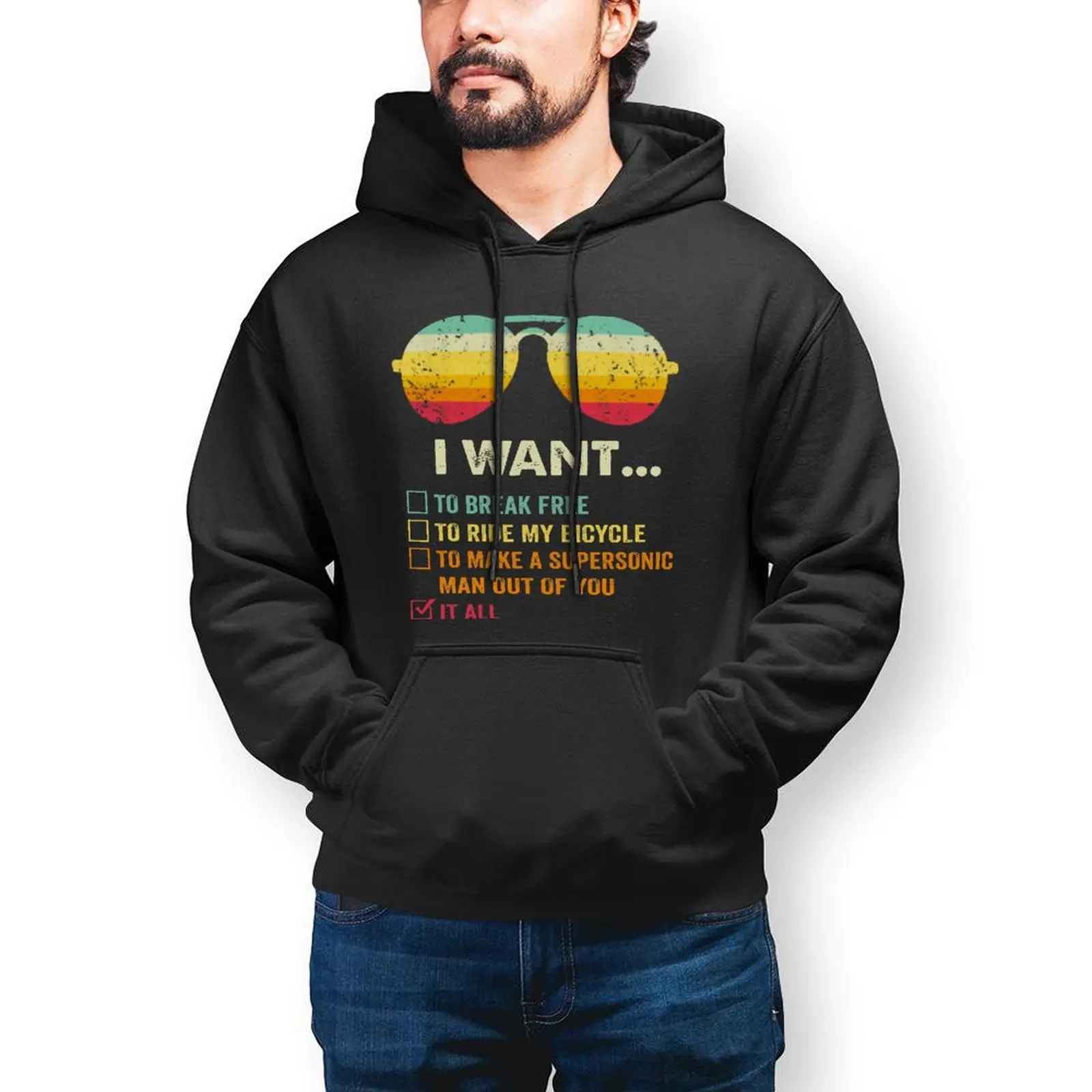 

Band I Want Rock Hoodie Songs Cotton Warm Hoodies Casual Big Outdoor Pullover Hoodie Men