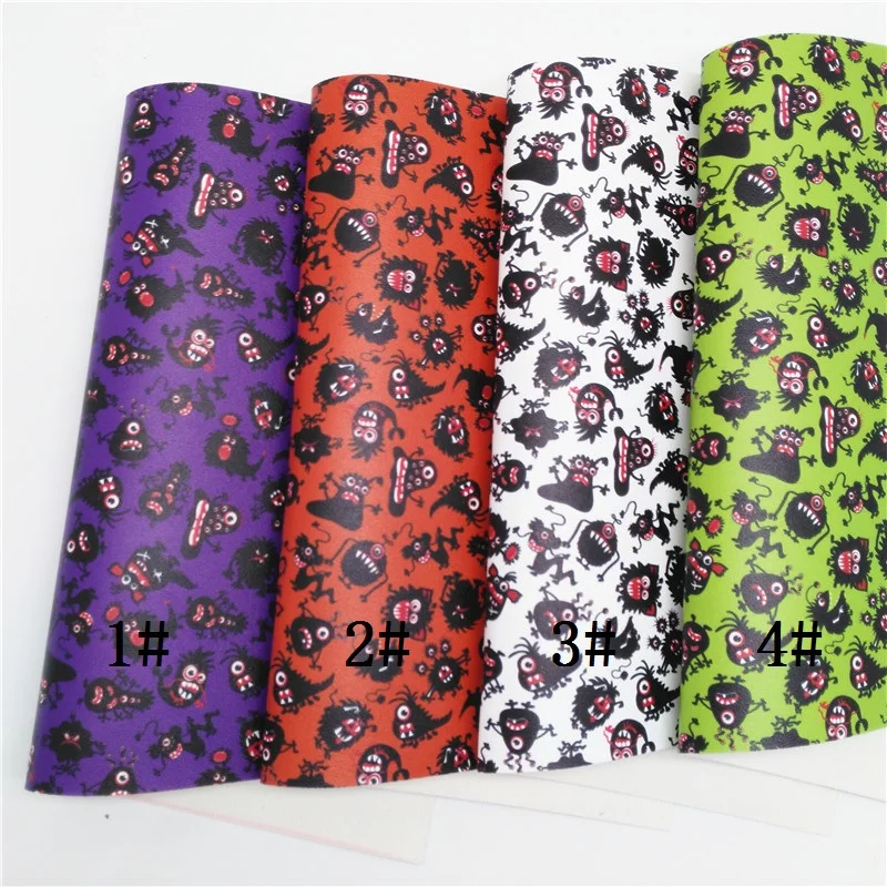 Хэллоуин Монстры печатная синтетическая искусственная кожа Виниловая Ткань