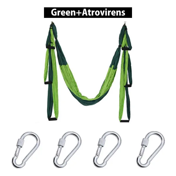 Green with Atroviren 6 ручек, антигравитационный гамак для йоги, трапециевидный домашний гимнастический подвесной ремень, Свинг ремень, устройство для пилатеса с воздушной тягой, 2,5*1,5 м - Цвет: Green with Atroviren