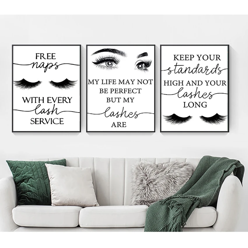 

Art Posters Canvas Painting Beauty Salon Decoration Eyelashes Print Makeup Wall Art Decor Esthetician Gift Lash Bundle Fashion
