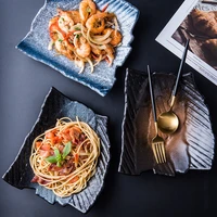 japanese style plates home creative ceramic tableware western food plates irregular plates shaped plate
