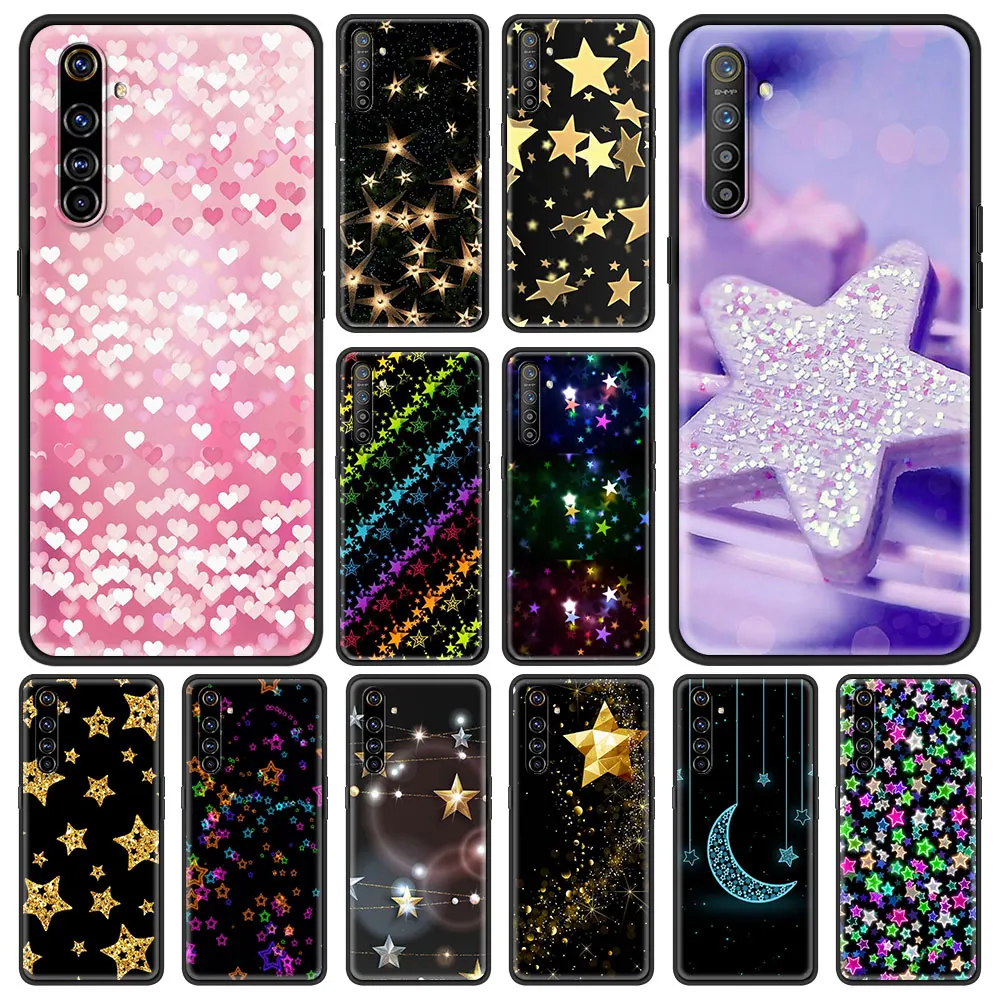 

Shining Stars Shockproof Case For Realme C3 8 Pro Bag Fundas Silicone Soft Black Cover For Realme 6 7 Pro C21 Shell Luxury Coque