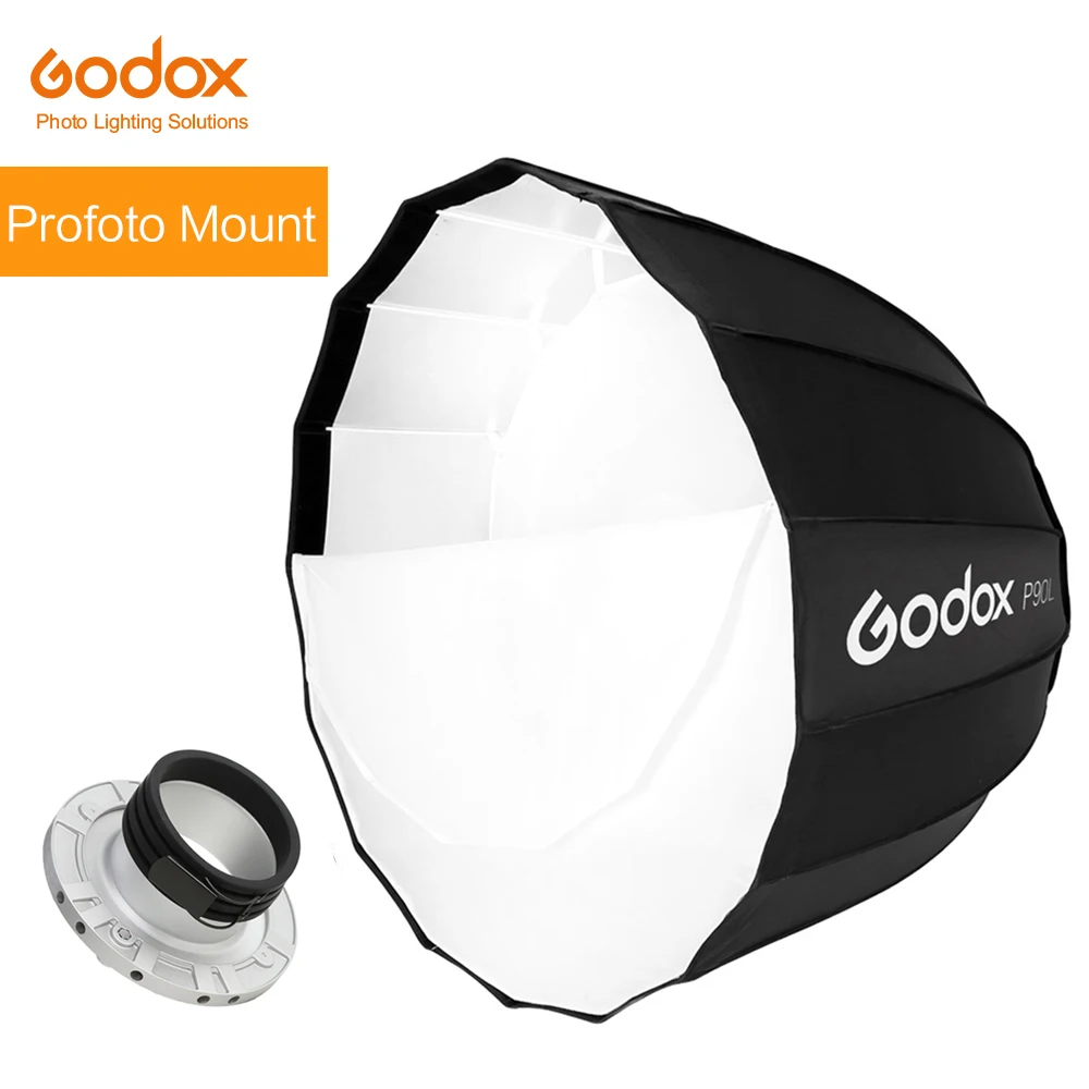 Портативный параболический софтбокс Godox P90L 90 см Profoto студийная вспышка | Отзывы и видеообзор