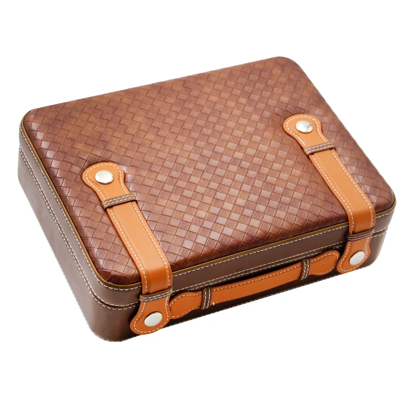 Кедрового дерева кожи сигары хьюмидор коробка для сигар чехол увлажнитель и