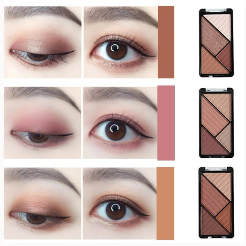 

Mini 4-color Eyeshadow Palette High Pearl Gloss Eyeshadow Matte Waterproof And Sweat-proof Eyeshadow Explosion Models For Women