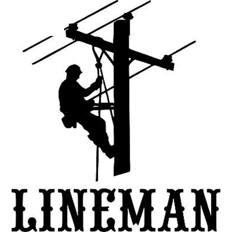 

14cm*16cm Fun LINEMAN Electrician Power Woker Man Vinyl Car Sticker Decals Decor Black/Silver