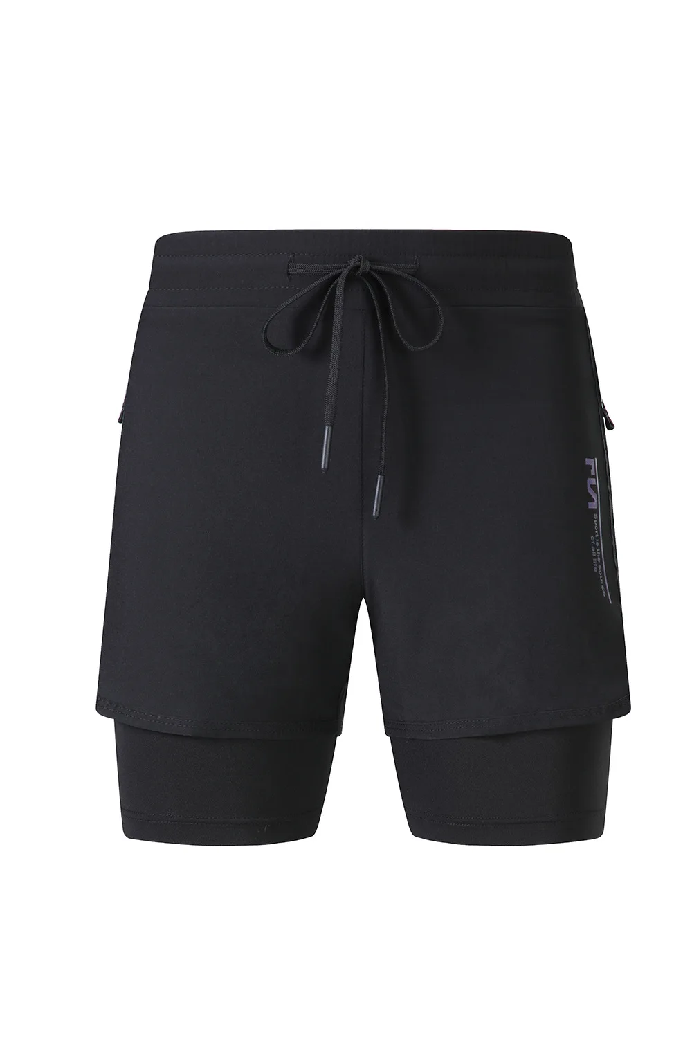

2021 summer new double sports men's shorts outdoor running fitness basketball mountain climbing woven casual shorts brave person