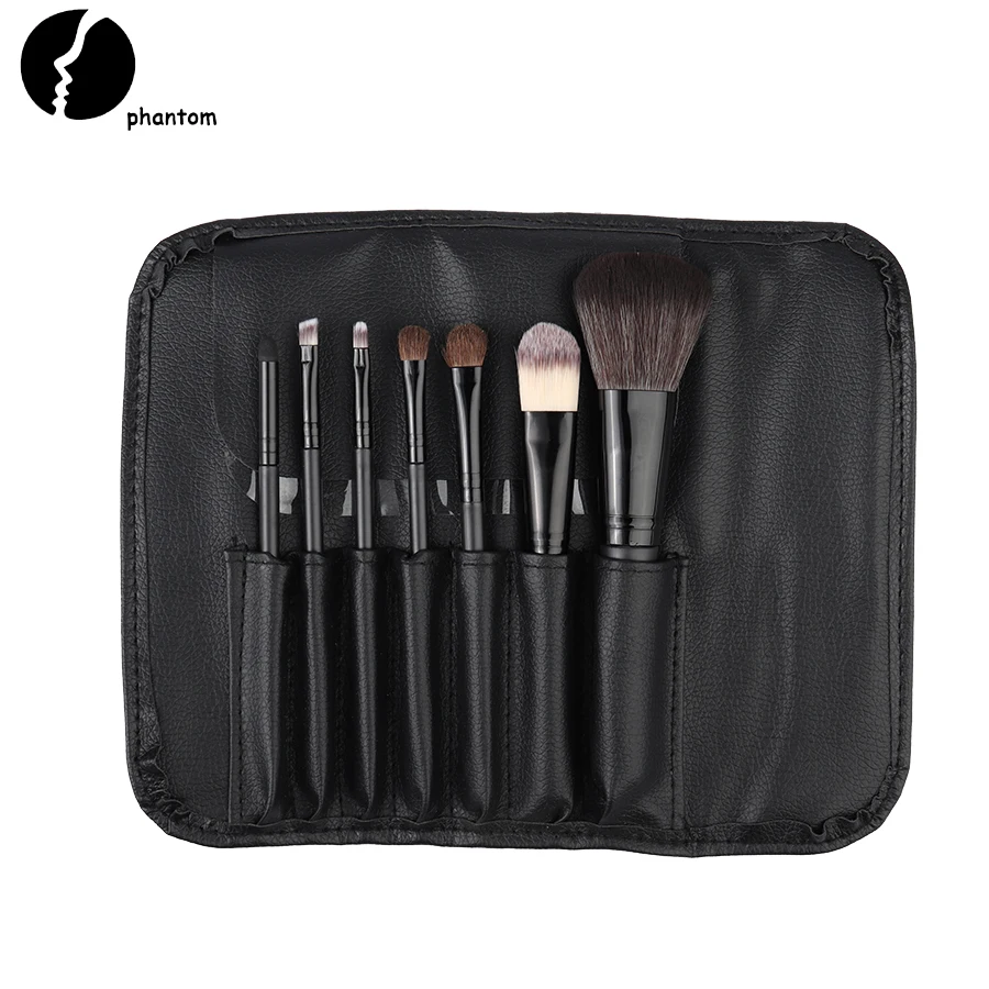 

7 шт. набор профессиональных кистей для макияжа лица, ресниц с кожаной сумкой, оптовая продажа теней для век, кисть кабуки, Прямая поставка