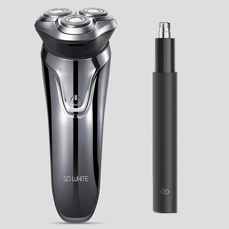 shaver with trimmer SOOCAS SO WHITE PINJING Мужская электрическая бритва моющаяся USB перезаряжаемая 3D плавающая режущая головка с умным управлением для бритья бороды - Цвет: shaver with trimmer