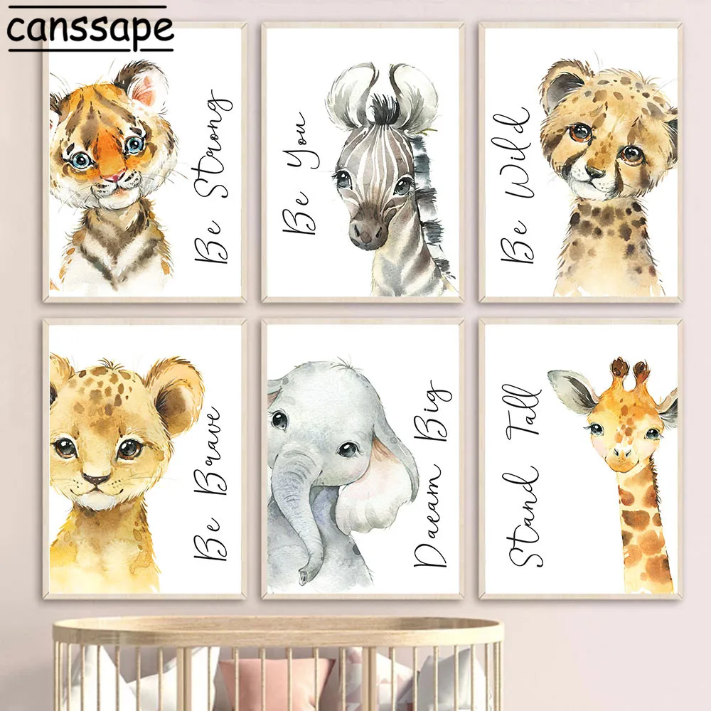 Настенный постер с изображением леса животных Льва слона | Дом и сад