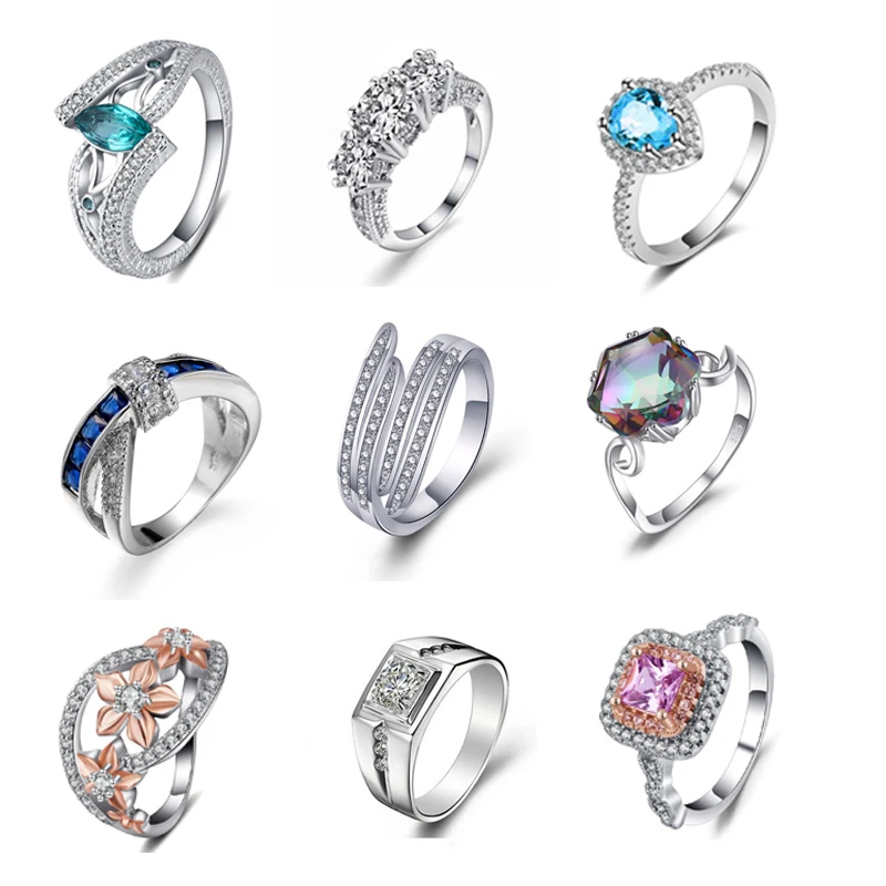 Обручальные кольца из стерлингового серебра 925 пробы для мужчин и женщин с