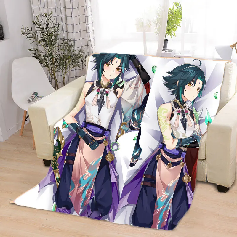 

Аниме Genshin ударное одеяло Xiao плед для дивана плюшевое одеяло флисовое дорожное одеяло на заказ покрывало 150x200 см 1,1 кг