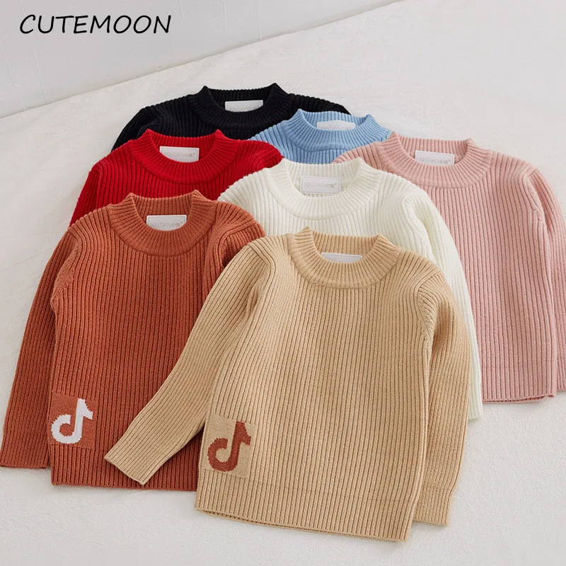 

Baby Solid Casual Basic Sweater New Fashion Kids 2021 Soft Clothing for Boys Girls Autumn Winter Sweaters Children Top