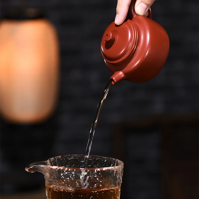 

Red robe ball hole small bell pot handmade by famous purple clay pot in Yixing mine