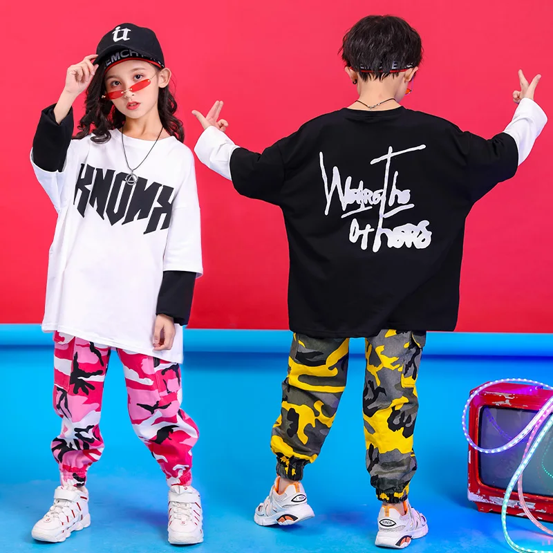 

Детские танцевальные костюмы в стиле хип-хоп, свободная одежда для уличных танцев, тренировок, одежда для выступлений, детская одежда для дж...