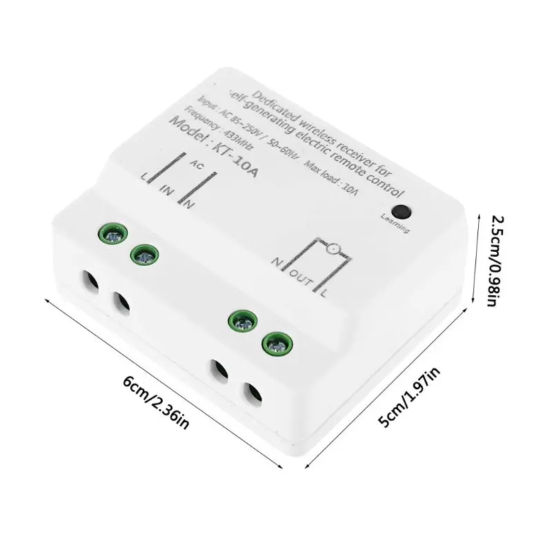 

Self-powered Wireless Receive Controller Module with 1/2/3 Key Button Switch for Light Lamp TV Remote Control