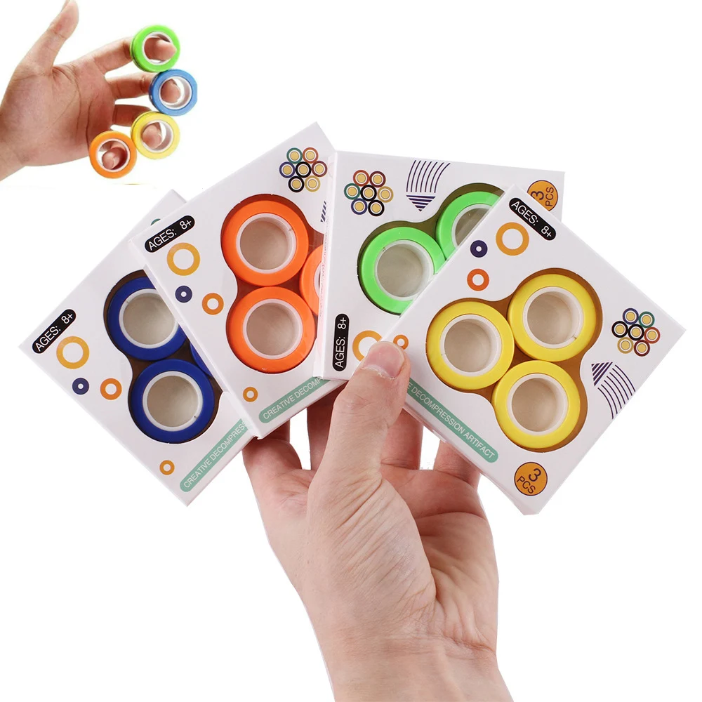 3 шт. игрушки Fidget магнитный браслет кольцо распаковать Игрушки Волшебное