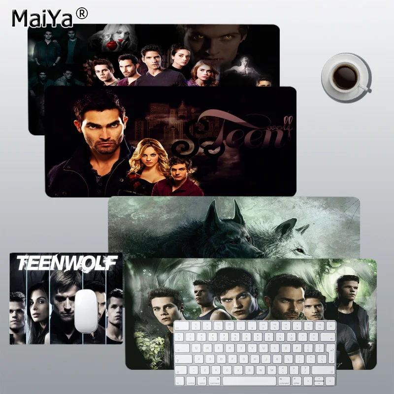 

MaiYa Teen Wolf Durable Rubber Mouse Mat Pad Size for 300x700x2mm large Edge Locking Speed Version Game Keyboard Pad for Gamer