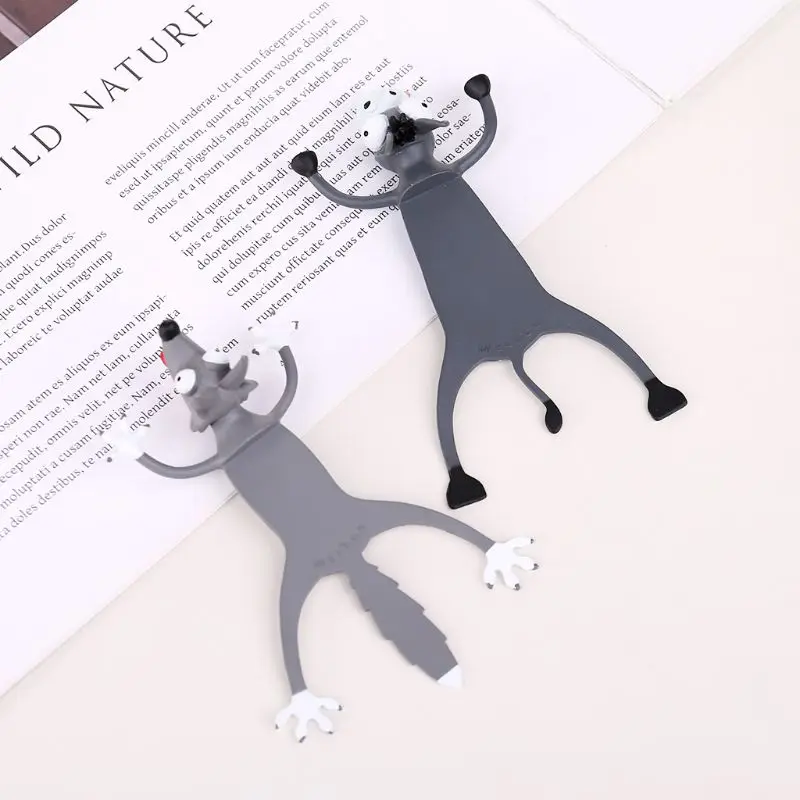 

3D Stereo Cartoon Lovely Animal Bookmark Cute Cat Rabbit Funny Student Kids Gift School Stationery