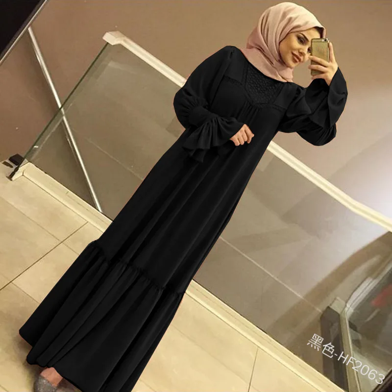 Элегантные мусульманские плиссированные Абаи Maxi Dress Vestidos кардиган-кимоно с длинным халаты Jubah Ближнего Востока Рамазан мусульманская одежда для Дубай - Цвет: black