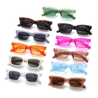 1pc rectangle vintage sunglasses for women retro driving glasses 90s fashion narrow square frame uv400 protection eyeglasses