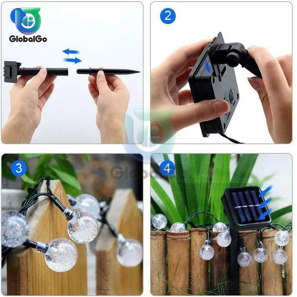 

30 LED Solar String Light Christmas Tree Festoon Bulb Fairy String Light outdoor party Garden Garland Wedding Decorative