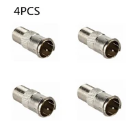 4pcs f type quick plug rf coax coaxial cable adapter connector male to female mf simple connection plug and play good signal